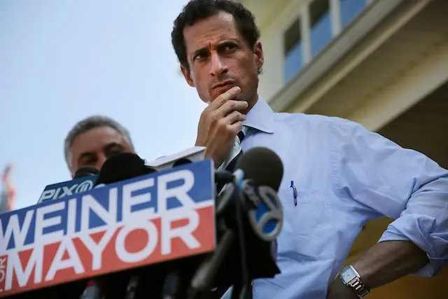 Weiner, seen here pondering the mysteries of getting horned up online.
